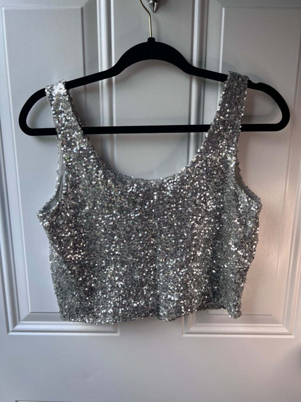 Forever 21 Silver Sequin Crop Top - Picture 4 of 4